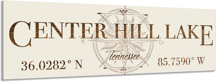 FP1589 - Center Hill Lake, TN Stick Compass Engraved Stick (Standard)