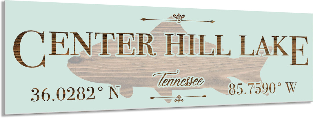 FP1589 - Center Hill Lake, TN Fish Engraved Stick (Standard)