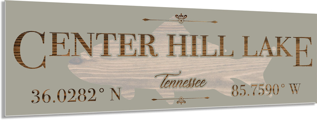FP1589 - Center Hill Lake, TN Fish Engraved Stick (Standard)