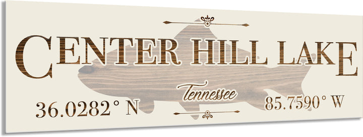 FP1589 - Center Hill Lake, TN Fish Engraved Stick (Standard)
