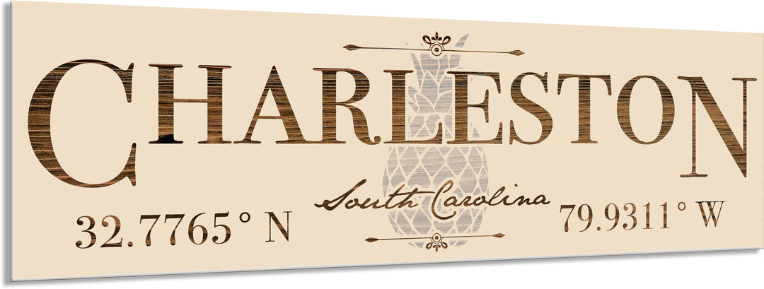 FP1332 - Charleston, SC  Pineapple Engraved Stick (Standard)