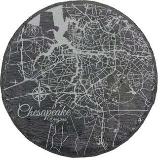 Chesapeake, Virginia Round Slate Coaster