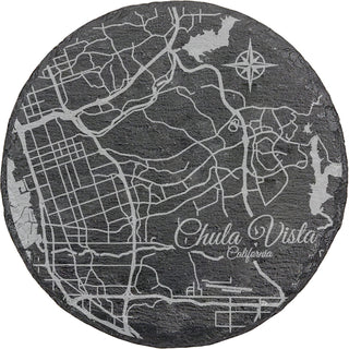 Chula Vista, California Round Slate Coaster