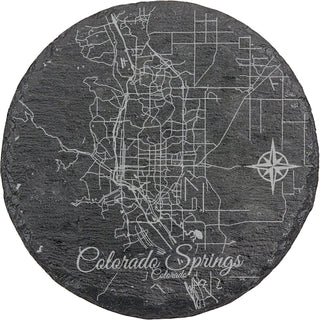 Colorado Springs, Colorado Round Slate Coaster
