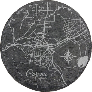 Corona, California Round Slate Coaster