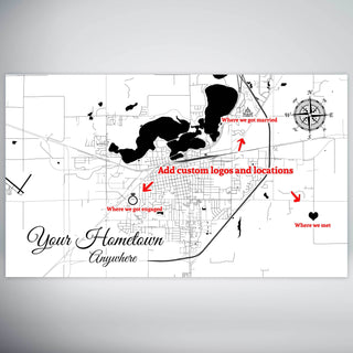 Custom Engraved Wood Map