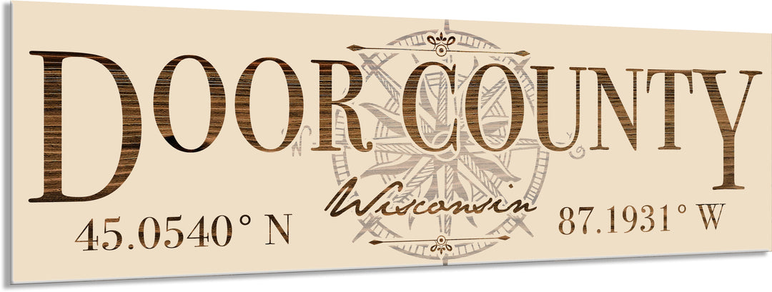 FP0151 - Door County, WI Compass Engraved Stick (Bronze)