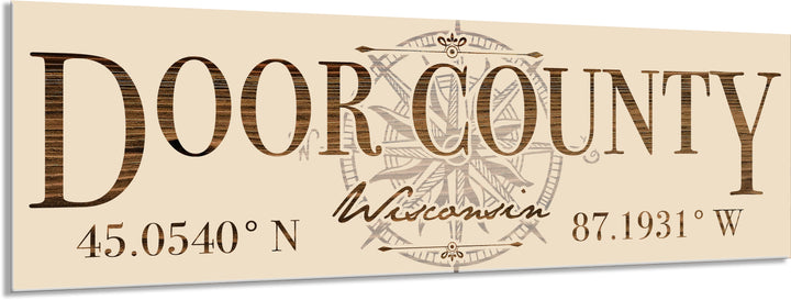 FP0151 - Door County, WI Compass Engraved Stick (Bronze)