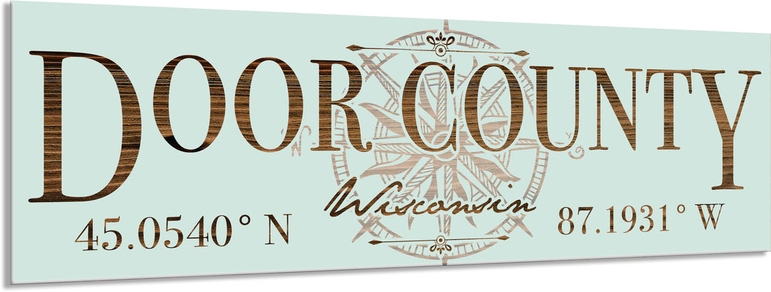 FP0151 - Door County, WI Compass Engraved Stick (Bronze)