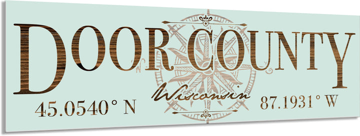 FP0151 - Door County, WI Compass Engraved Stick (Bronze)