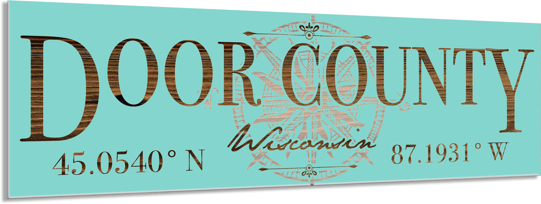 FP0151 - Door County, WI Compass Engraved Stick (Bronze)