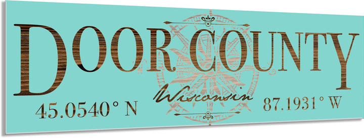 FP0151 - Door County, WI Compass Engraved Stick (Bronze)