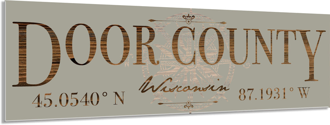 FP0151 - Door County, WI Compass Engraved Stick (Bronze)