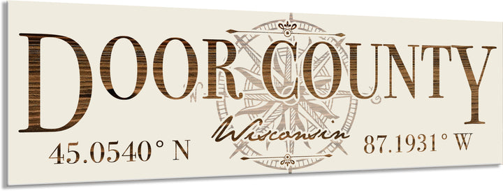 FP0151 - Door County, WI Compass Engraved Stick (Bronze)