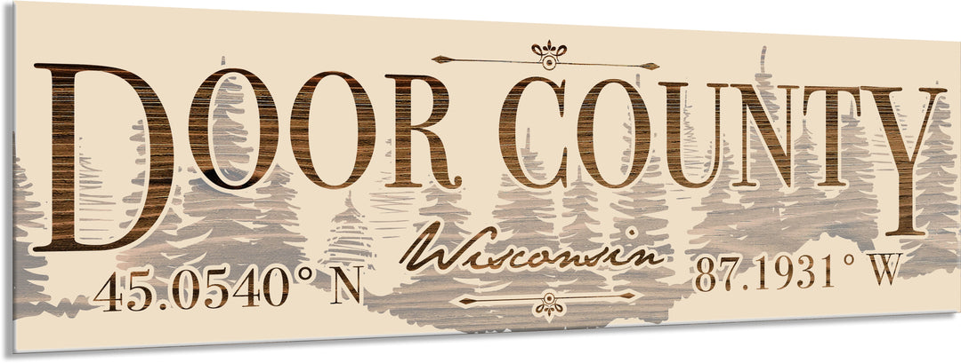 FP0151 - Door County, WI Treeline Engraved Stick (Bronze)