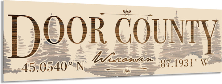 FP0151 - Door County, WI Treeline Engraved Stick (Bronze)