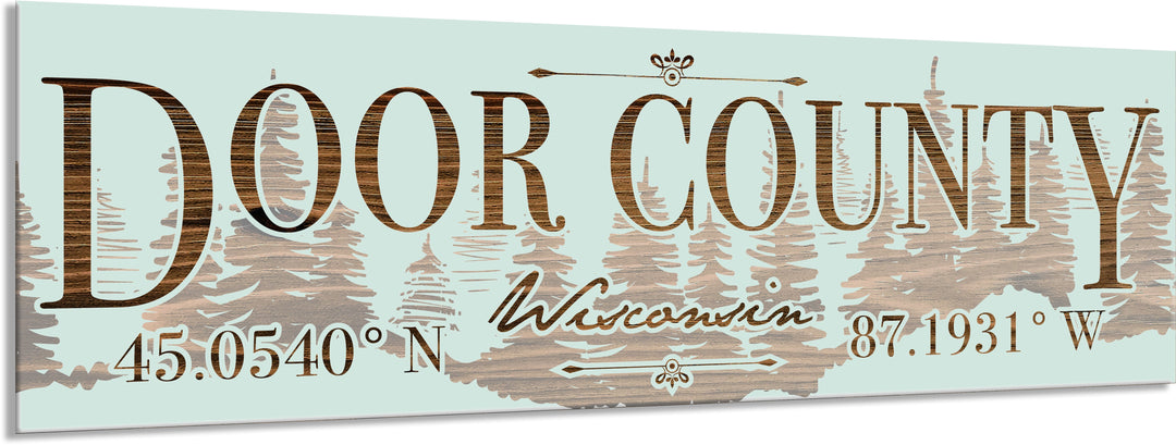 FP0151 - Door County, WI Treeline Engraved Stick (Bronze)