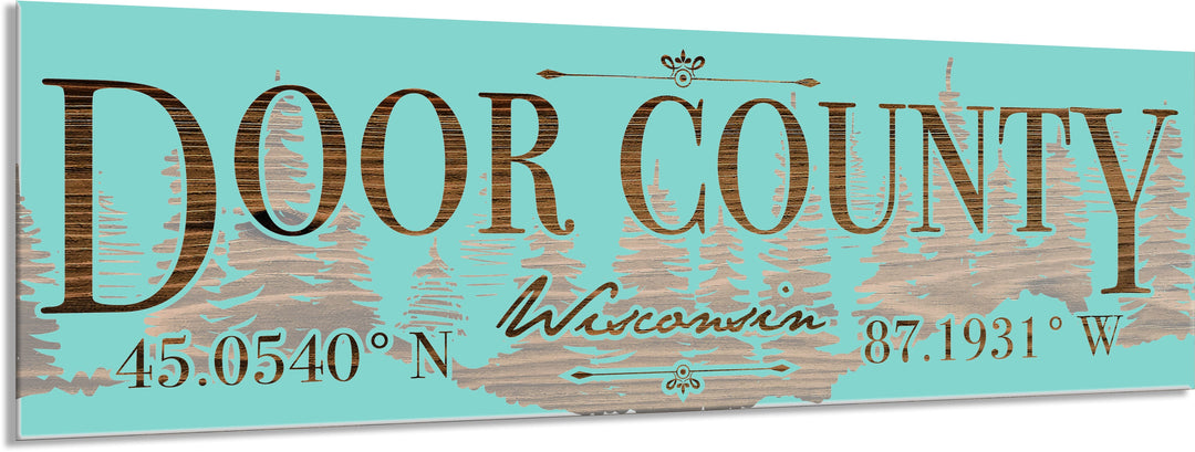 FP0151 - Door County, WI Treeline Engraved Stick (Bronze)