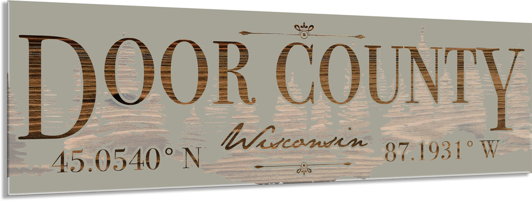 FP0151 - Door County, WI Treeline Engraved Stick (Bronze)