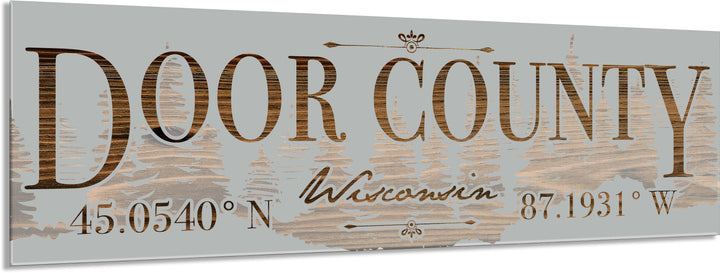 FP0151 - Door County, WI Treeline Engraved Stick (Bronze)