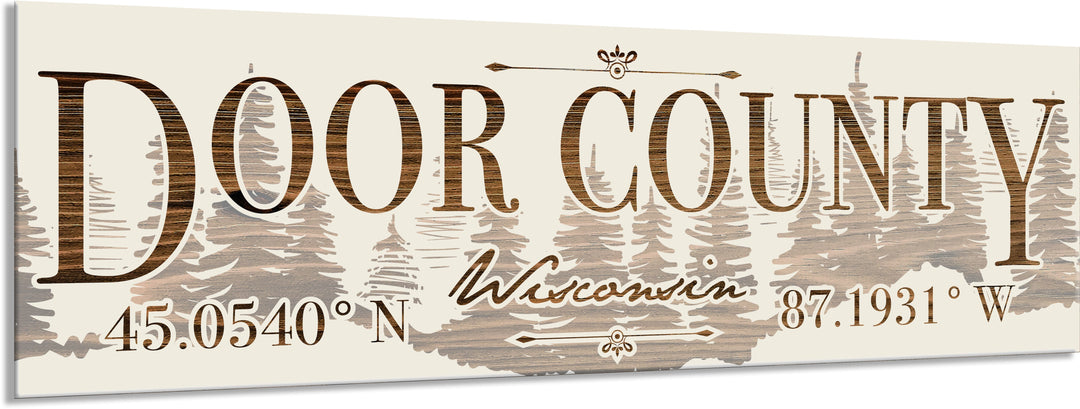 FP0151 - Door County, WI Treeline Engraved Stick (Bronze)