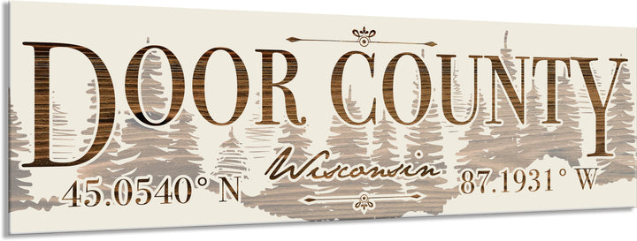 FP0151 - Door County, WI Treeline Engraved Stick (Bronze)