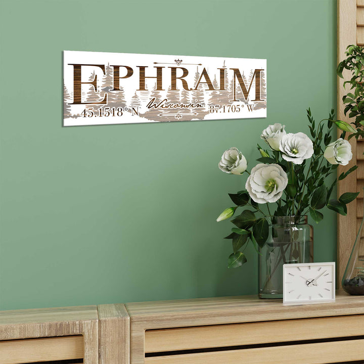 FP0151 - Ephraim, WI Treeline Engraved Stick (Bronze)