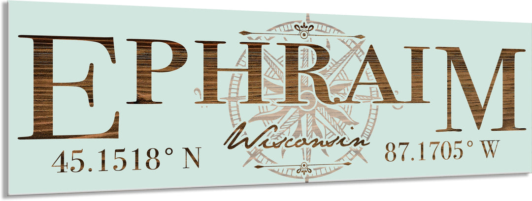 FP0151 - Ephraim, WI Compass Engraved Stick (Bronze)