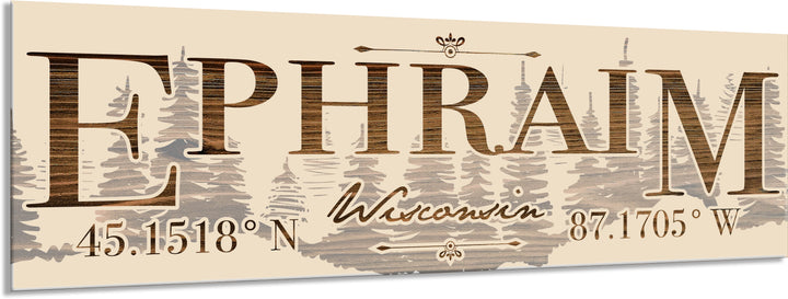 FP0151 - Ephraim, WI Treeline Engraved Stick (Bronze)