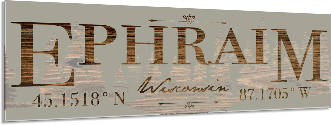 FP0151 - Ephraim, WI Treeline Engraved Stick (Bronze)