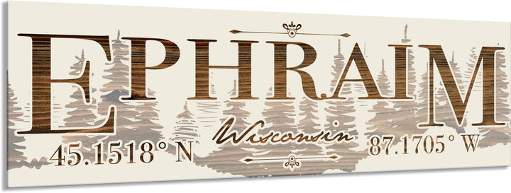 FP0151 - Ephraim, WI Treeline Engraved Stick (Bronze)