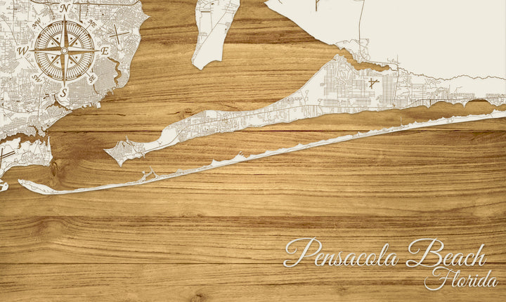 FP1153 - Pensacola Beach Engraved Map (Standard)
