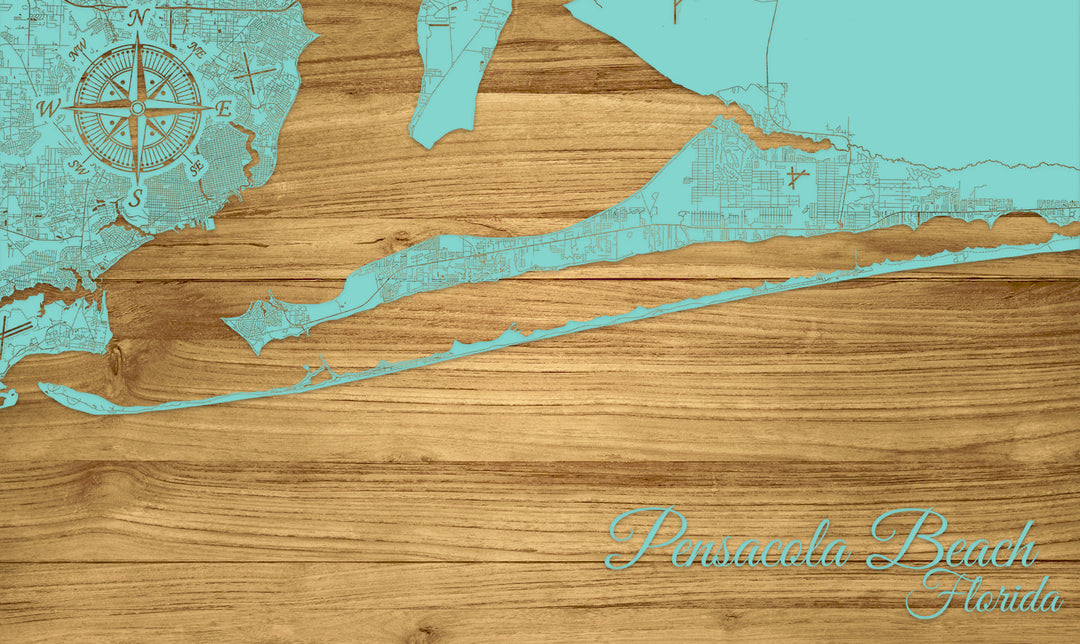 FP1153 - Pensacola Beach Engraved Map (Standard)