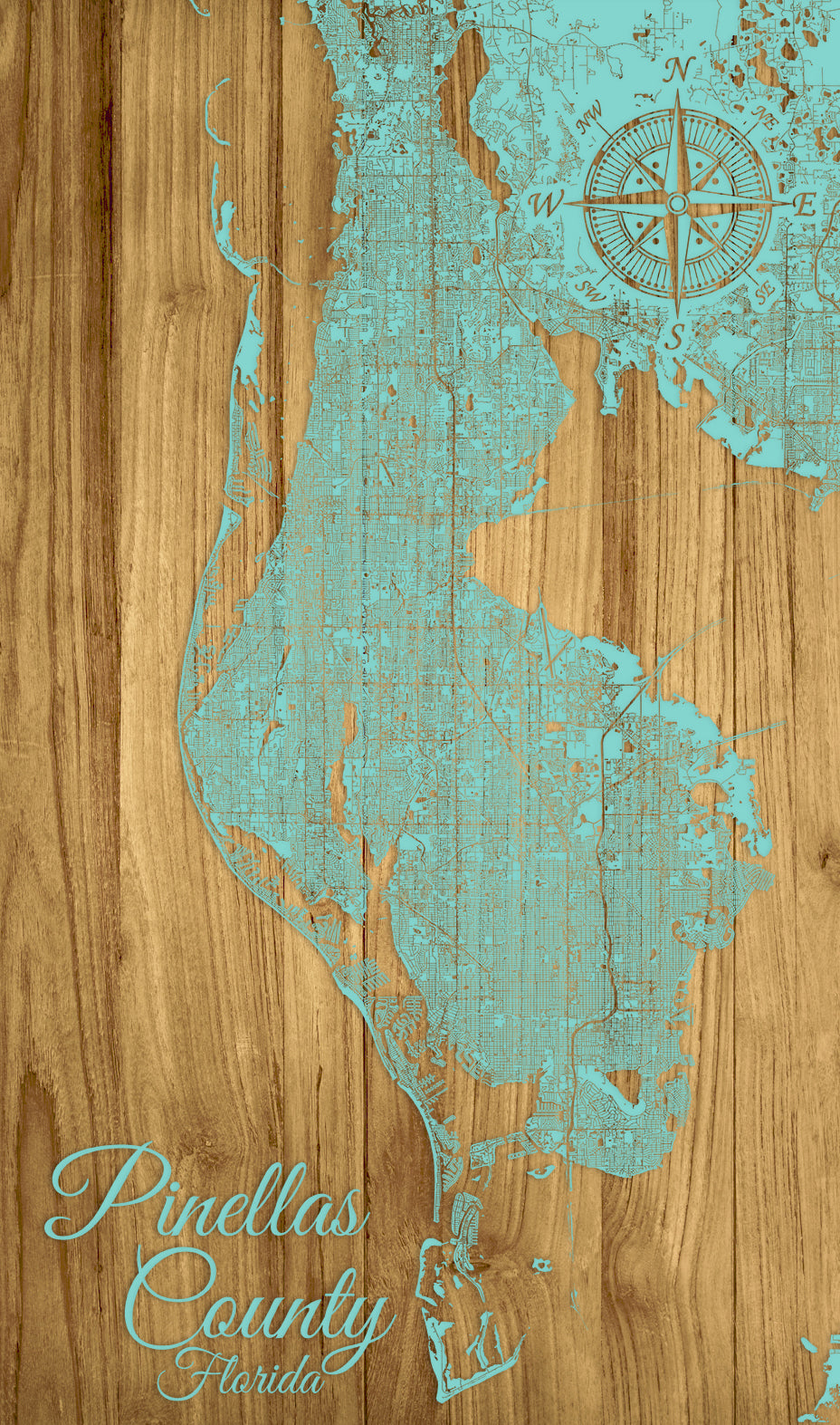 FP0912 - Pinellas County, FL Engraved Map (Standard)