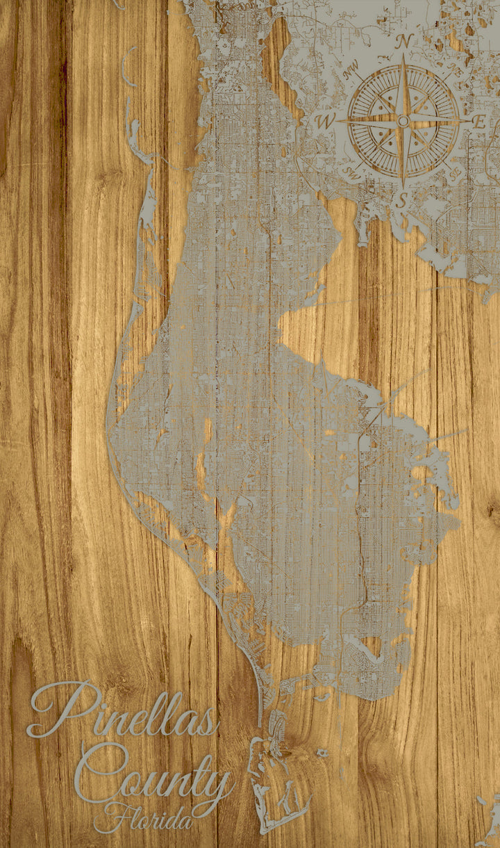 FP0912 - Pinellas County, FL Engraved Map (Standard)