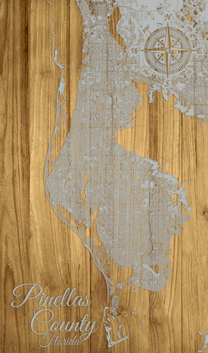 FP0912 - Pinellas County, FL Engraved Map (Standard)