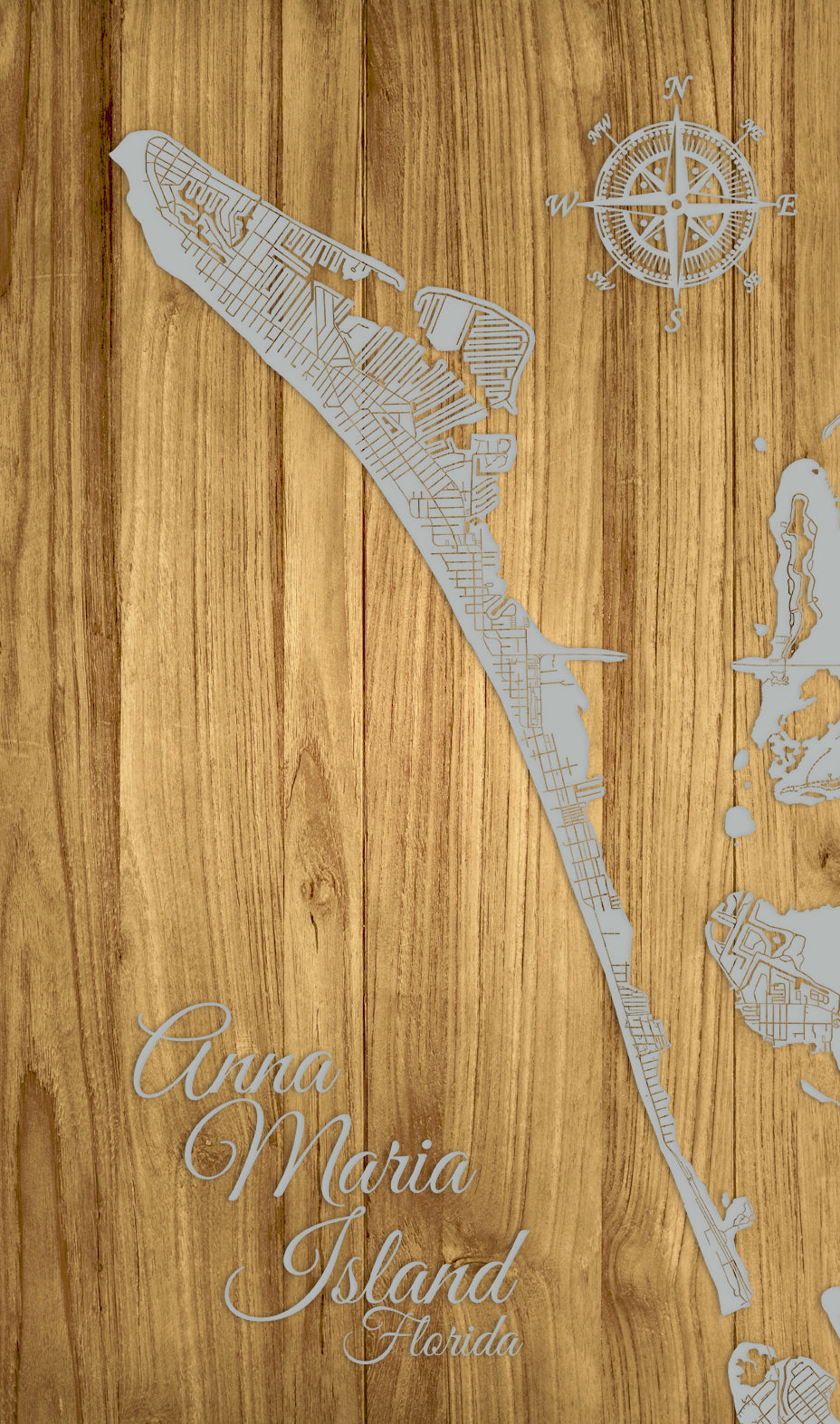 FP0382 - Anna Maria, FL Vertical Engraved Map (Standard)