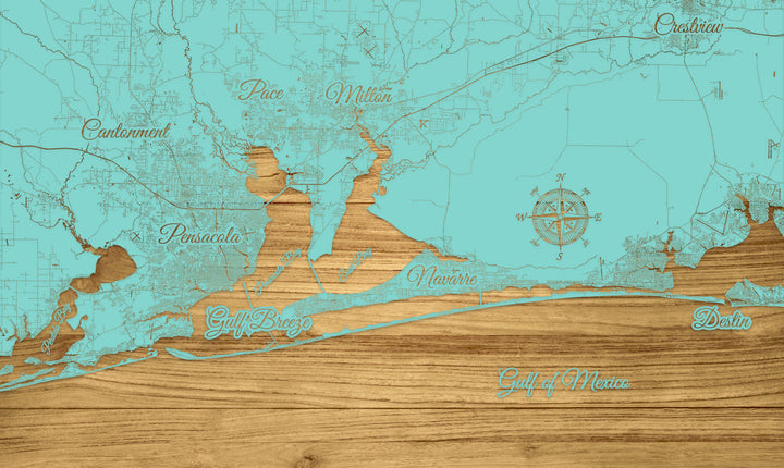 FP1153 - Pace Area, FL Engraved Map (Standard)