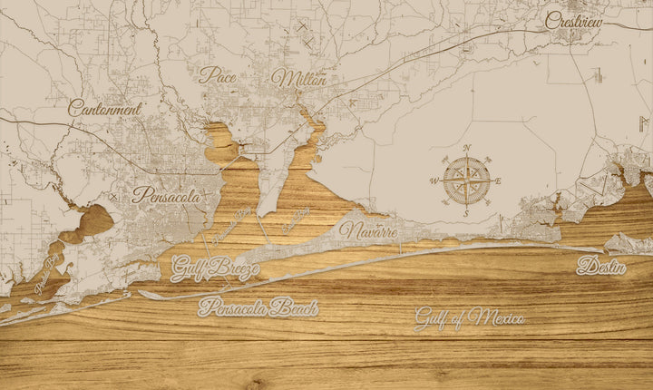 FP1153 - Pace Area, FL Engraved Map (Standard)