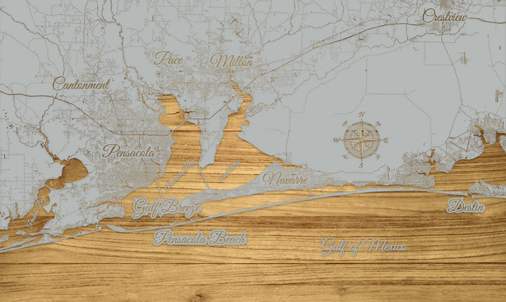 FP1153 - Pace Area, FL Engraved Map (Standard)