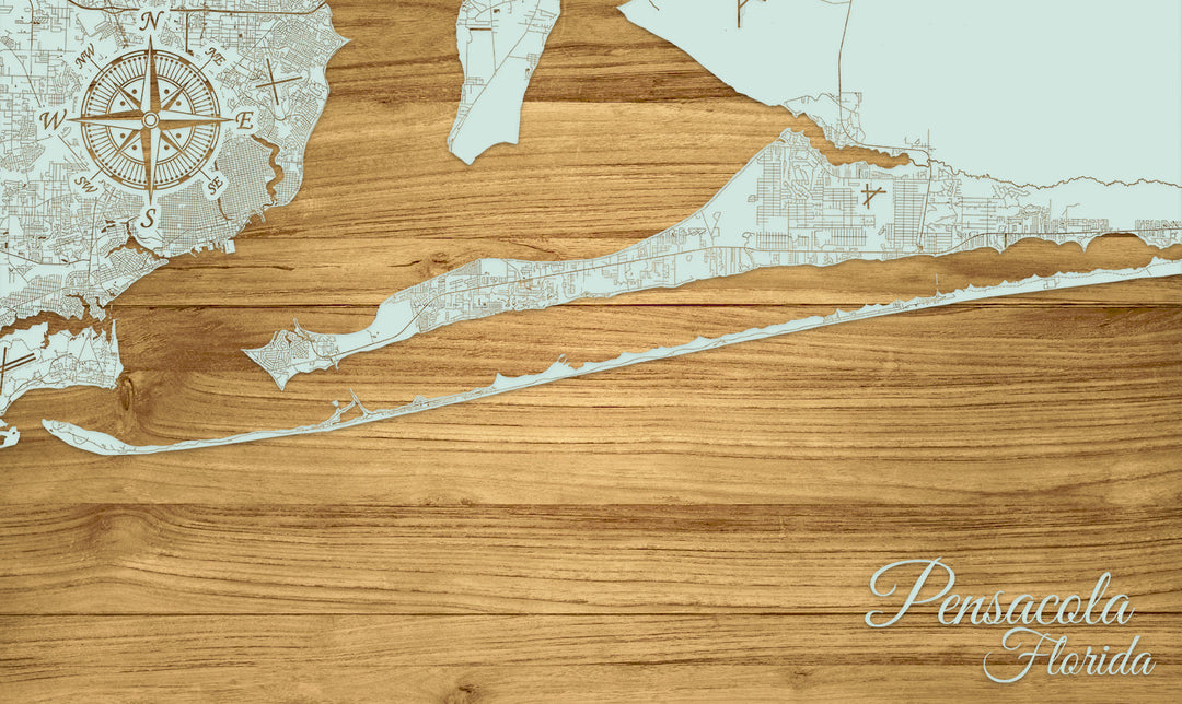 FP1153 - Pensacola, FL Pizzaz Engraved Map (Standard)
