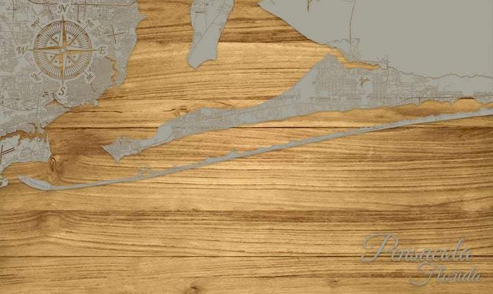 FP1153 - Pensacola, FL Pizzaz Engraved Map (Standard)