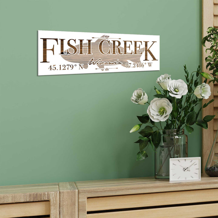 FP0151 - Fish Creek, WI Engraved Stick (Bronze)