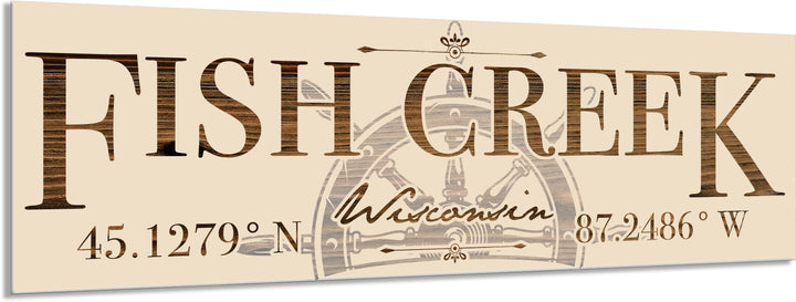 FP0151 - Fish Creek, WI Helm Engraved Stick (Bronze)