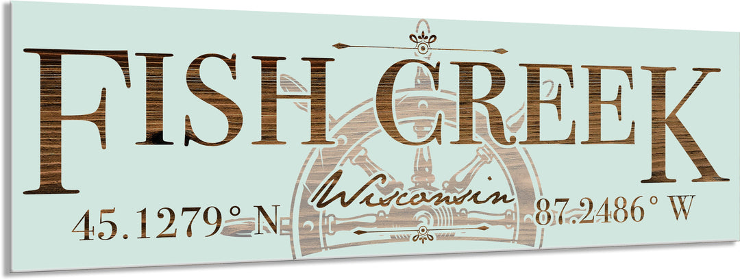 FP0151 - Fish Creek, WI Helm Engraved Stick (Bronze)