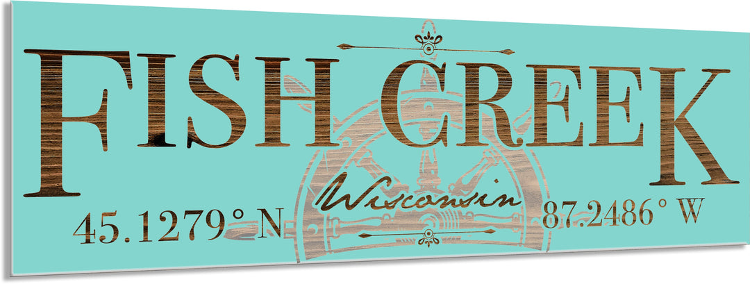 FP0151 - Fish Creek, WI Helm Engraved Stick (Bronze)