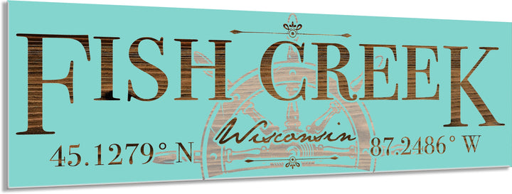 FP0151 - Fish Creek, WI Helm Engraved Stick (Bronze)