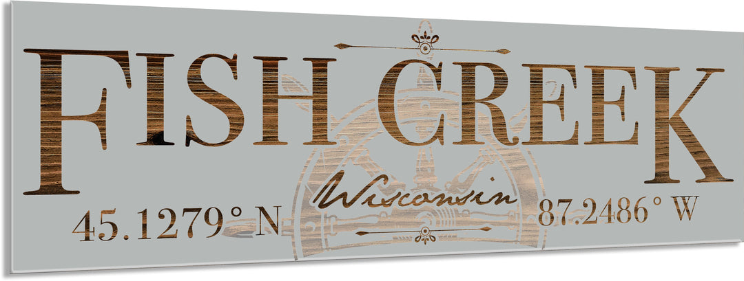 FP0151 - Fish Creek, WI Helm Engraved Stick (Bronze)