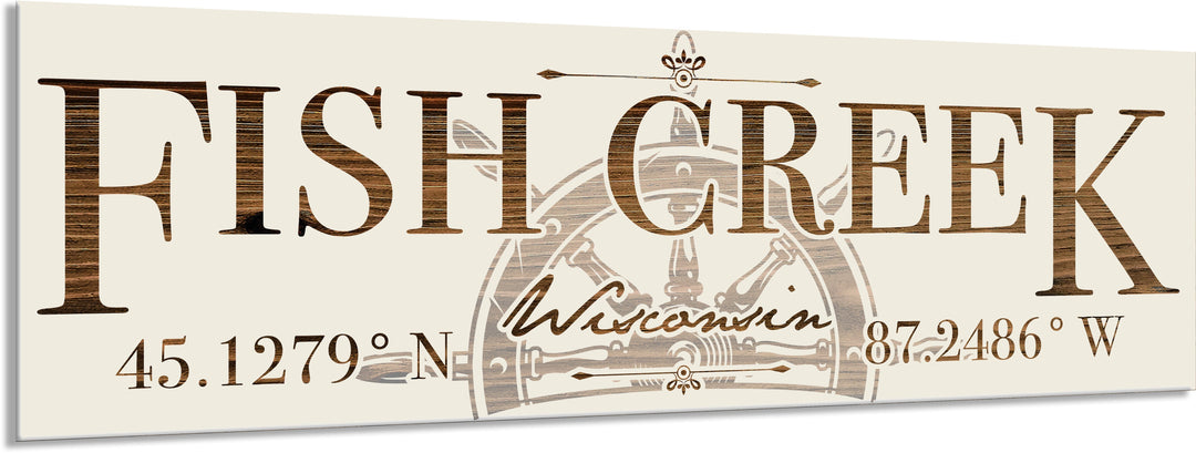 FP0151 - Fish Creek, WI Helm Engraved Stick (Bronze)