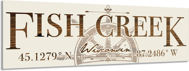 FP0151 - Fish Creek, WI Helm Engraved Stick (Bronze)